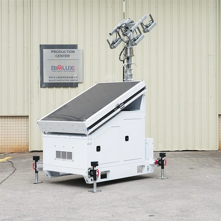 แผงโซลาร์เซลล์ 3 แผง HiSKID Mobile Solar Light Tower