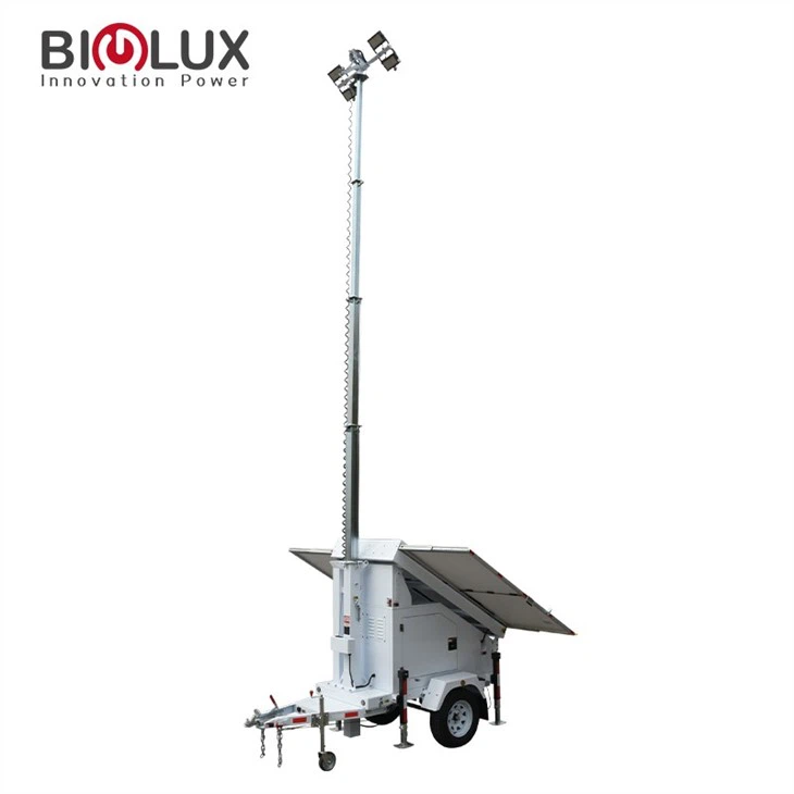 Mobile Solar Light Tower For Construction Site